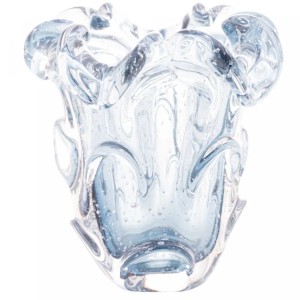 VASO DE VIDRO MURANO ITALY AZUL15CMX16CM - REF.4826