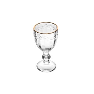 TAÇA DE VIDRO CRISTAL ECOLOGICO COM FIO DE OURO IMPERIAL 50ML (5744)
