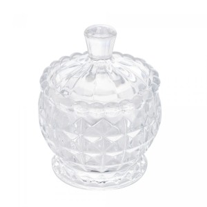 POTICHE C/ PE DE CRISTAL DE CHUMBO DIAMOND 8,5CMX10CM - REF. 2719