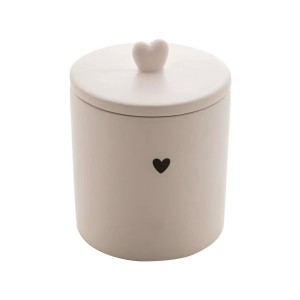 POTICHE DE CERÂMICA HEART BRANCO P. 10X10X12CM - REF. 8681