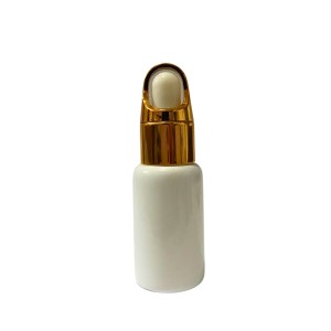 CONTA GOTAS LUXO BRANCO C/ DOURADO 20ML - UND
