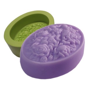 MOLDE DE SILICONE OVAL FLORAL - 6499