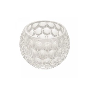 PORTA VELA DE CRISTAL BOLHAS 9,5X7,5CM G - Ref. 4417