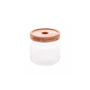 POTE DE VIDRO MARTELADO C/ TAMPA 350ML - 5435