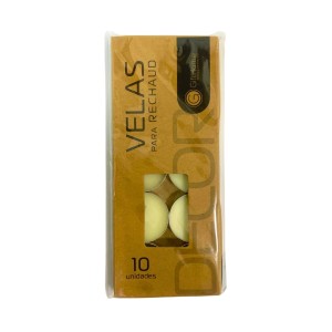 VELA DE PARAFINA PARA RECHAUD C/10 UNIDADES (VEL209)