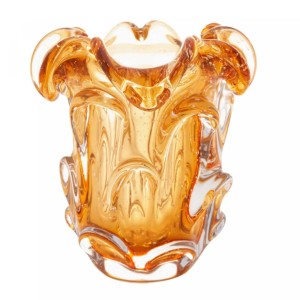 VASO DE VIDRO MURANO ITALY AMBAR 11,5CMX13CM - REF. 4812