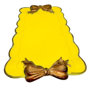 Bandeja Retangular Grande Resina Amarela Ref. BAND2054-A